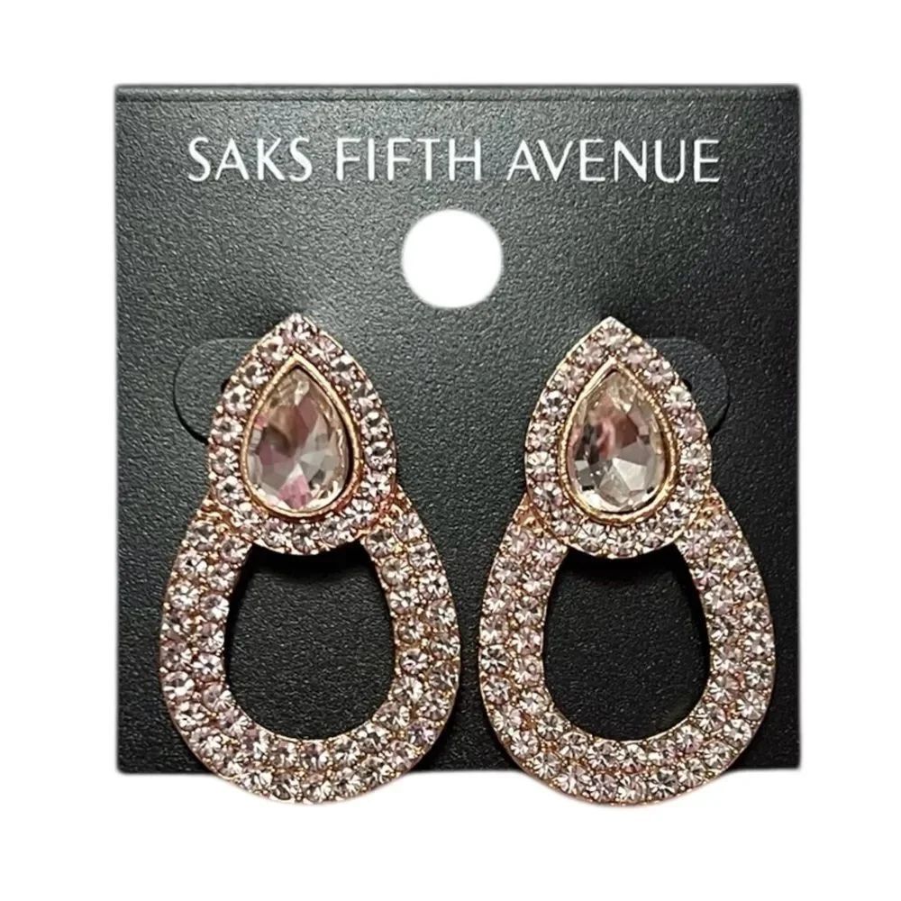 💎2/$30💎 Saks Fifth Avenue Gold Crystal Teardrop Earrings